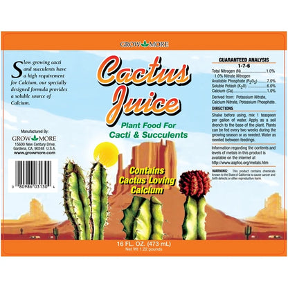 Grow More Cactus Juice Plant Fertilizer - 16oz