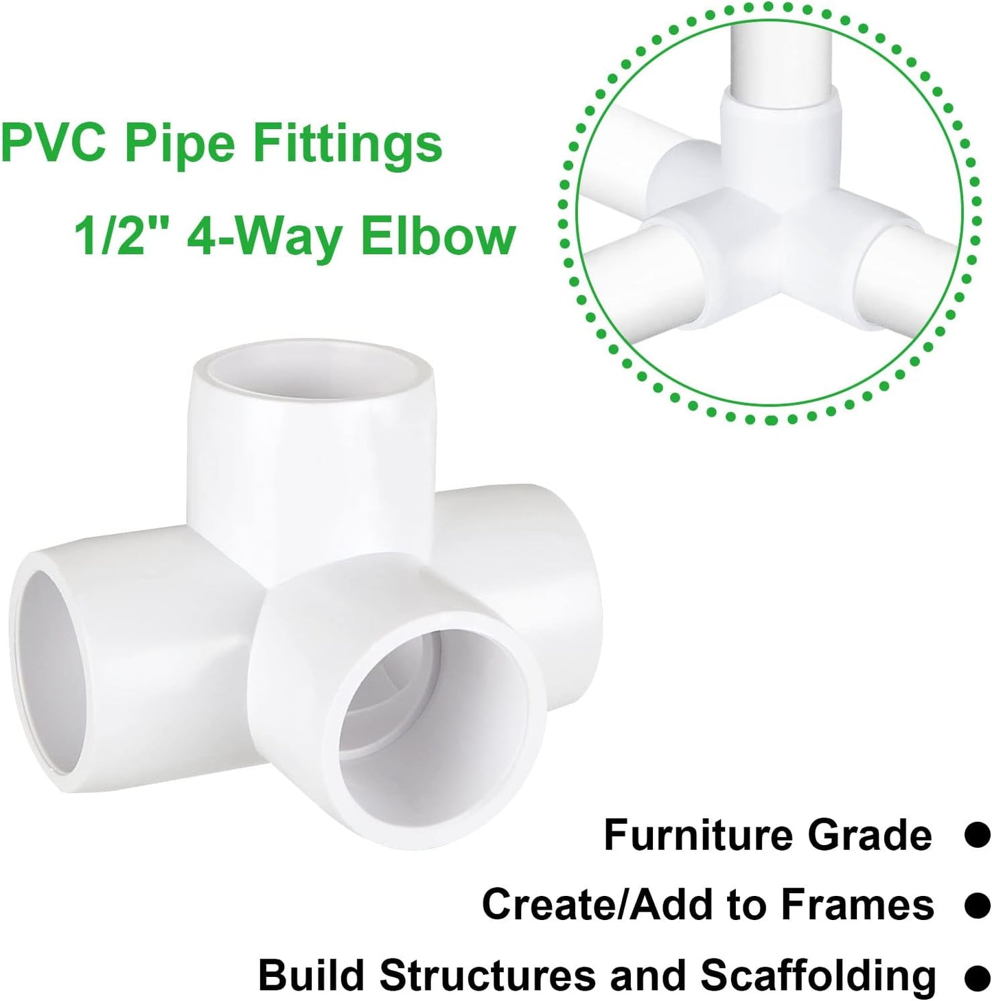1/2" PVC 4 Way Fitting (1pcs)