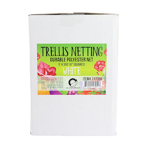 5'x350' Trellis Netting Roll White 6'' Mesh Squares