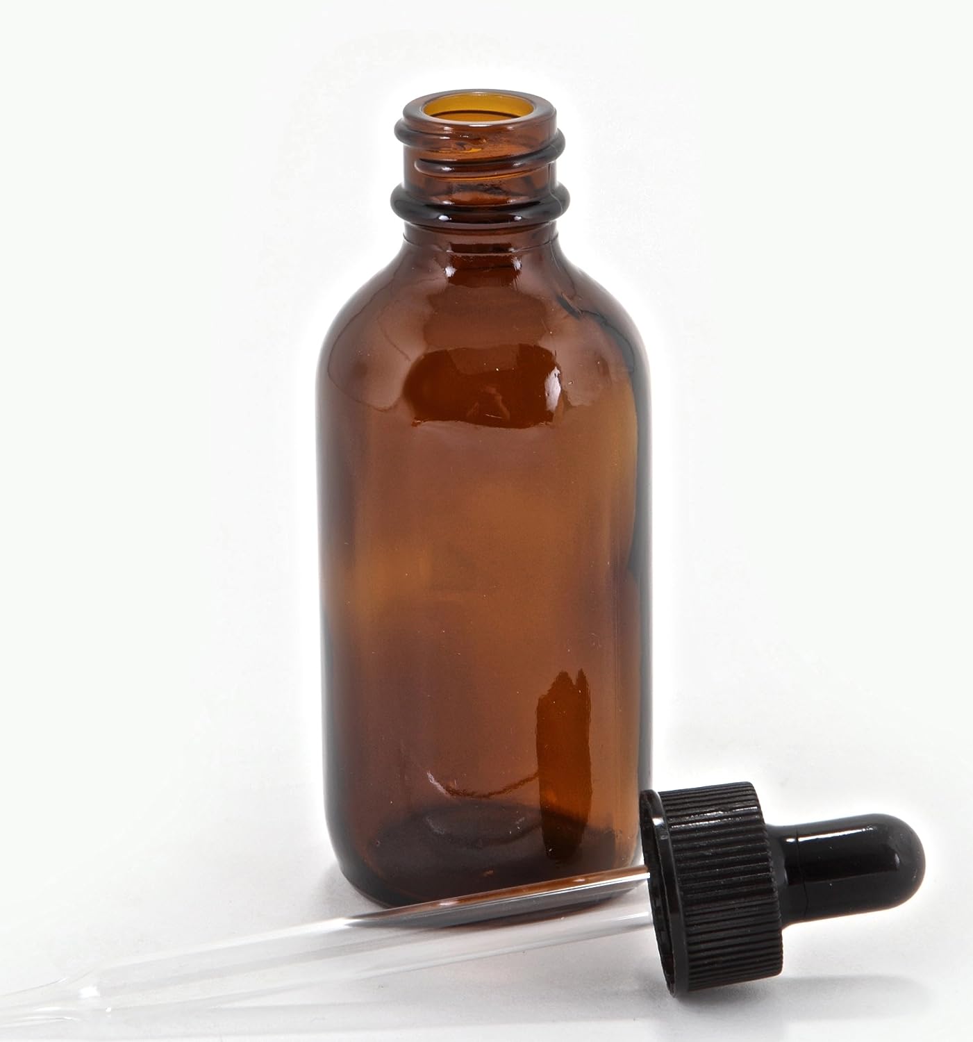 Amber 2 oz Glass Bottle With Glass Eye Droppers