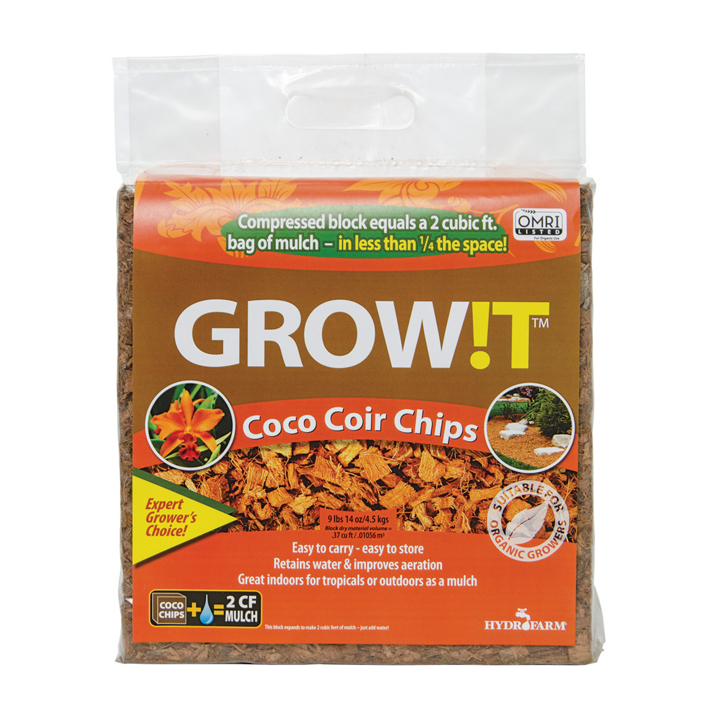GROW!T Coco Coir Chips, Block