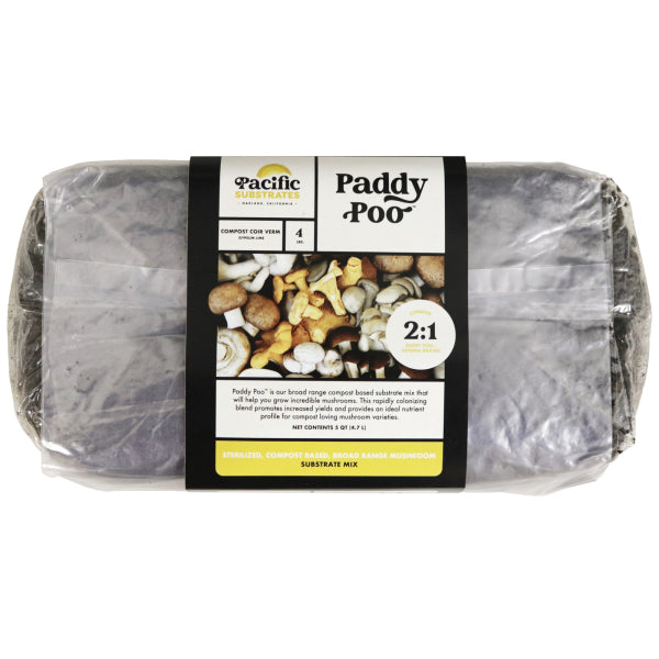Pacific Substrates Paddy Poo - Mushroom Growing Substrate, 4 lb Bag